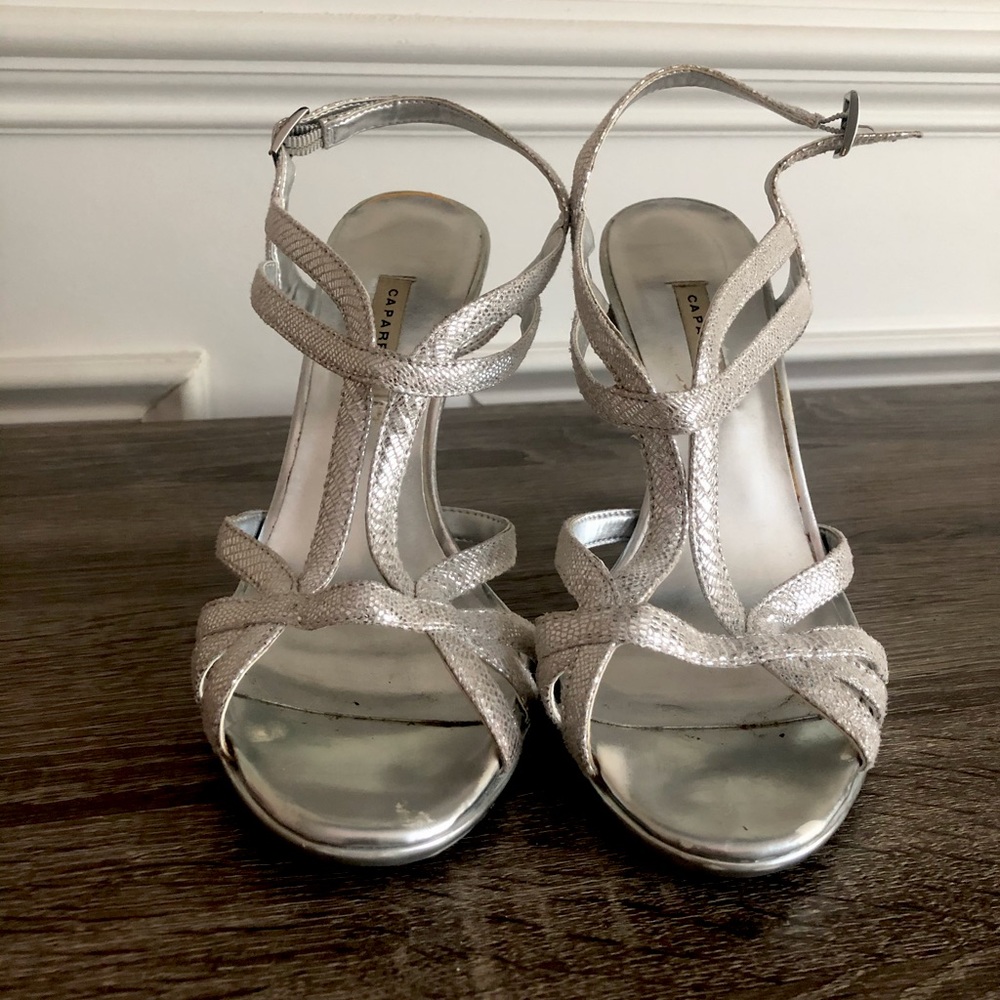 Caparros silver strappy heel